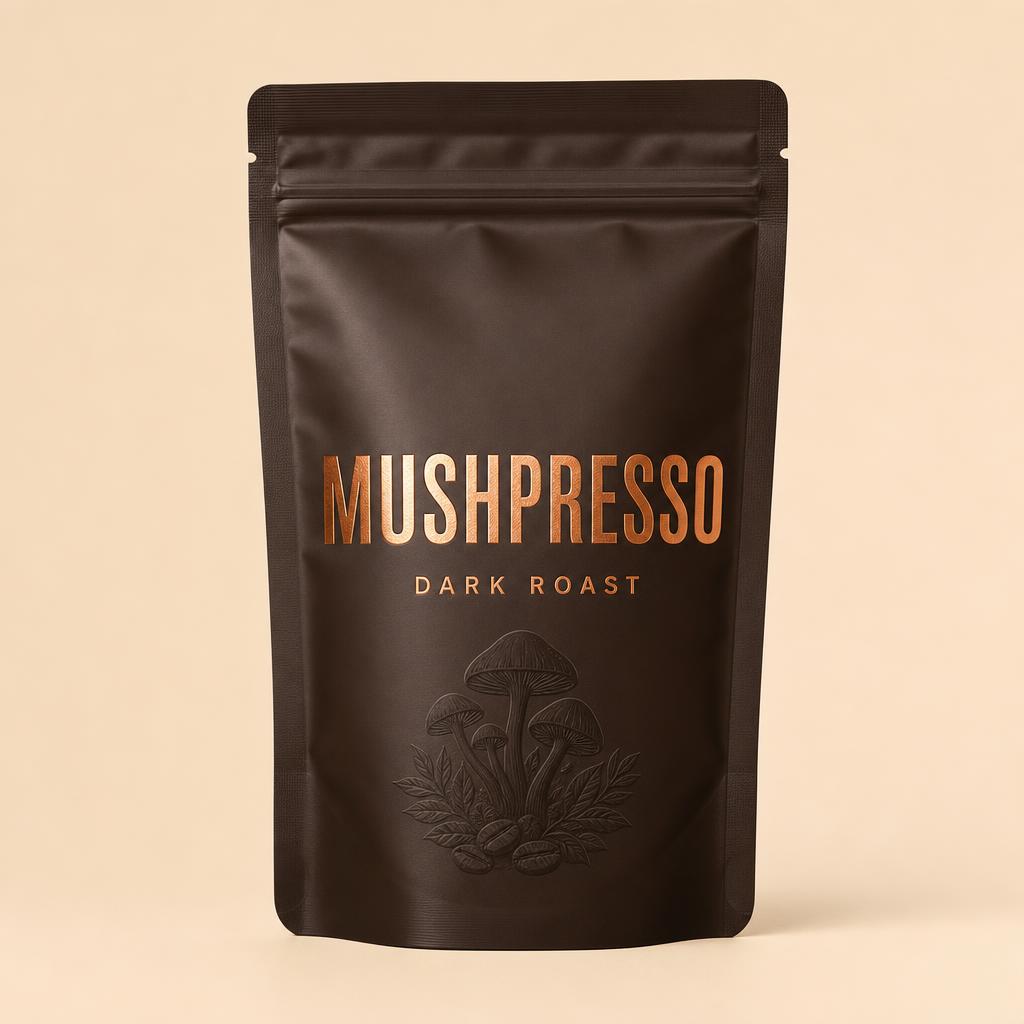 Midnight Dark Mushpresso coffee pouch